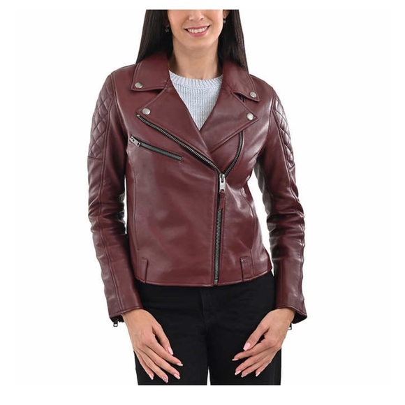 Frye women’s LEATHER BIKER JACKET - Picture 11 of 16